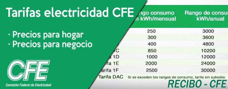 Tarifas Electricidad CFE: Hogar, Negocio E Industria【2023】